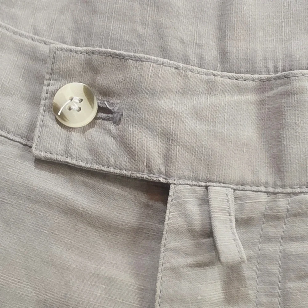 Greg Norman Trousers Mens 36x30 Olive Green Linen Blend Golf Wear Casual Pants